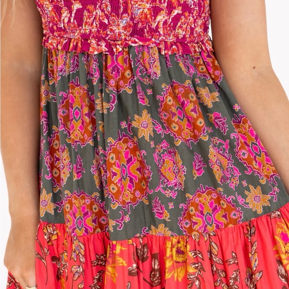 Free People Bluebell Maxi, Magenta Combo, Size Large - Picture 4 of 13